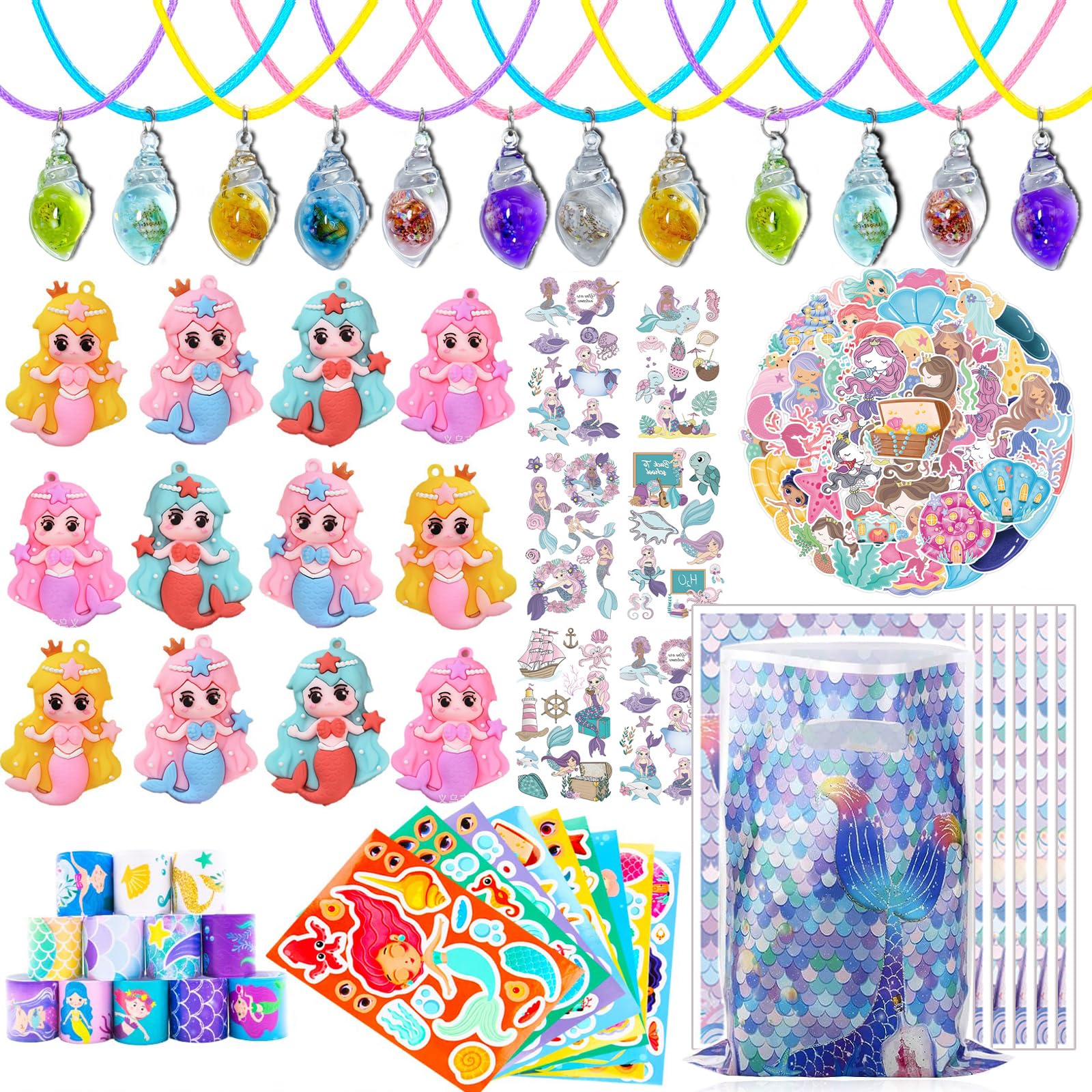 CIRDOTSH Mermaid pendant necklace set for party favors and keepsakes