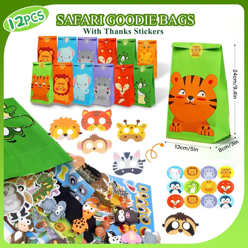 CIRDOTSH goody bags organize a jungle-themed party treasure trove.