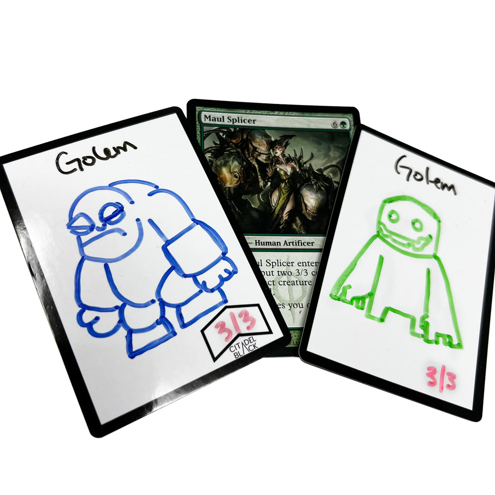 Citadel Black 350gsm thick cardstock for durable, erase-friendly tokens.