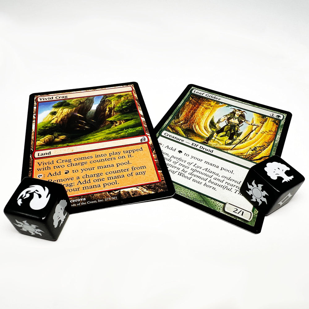 Citadel Black mana dice used for mana pool tracking, color and amount at a glance.