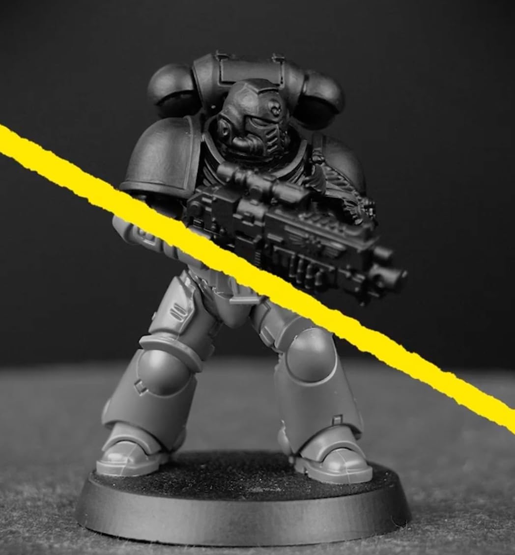 Citadel Chaos Black dry-time close-up readying surfaces for painting.