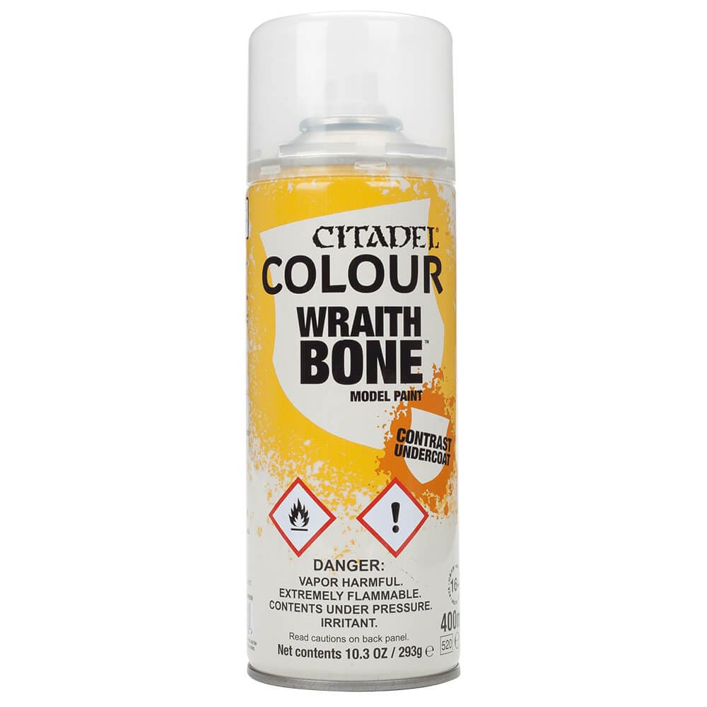 Citadel Contrast Wraithbone aerosol spray for quick, even base coats on miniatures.