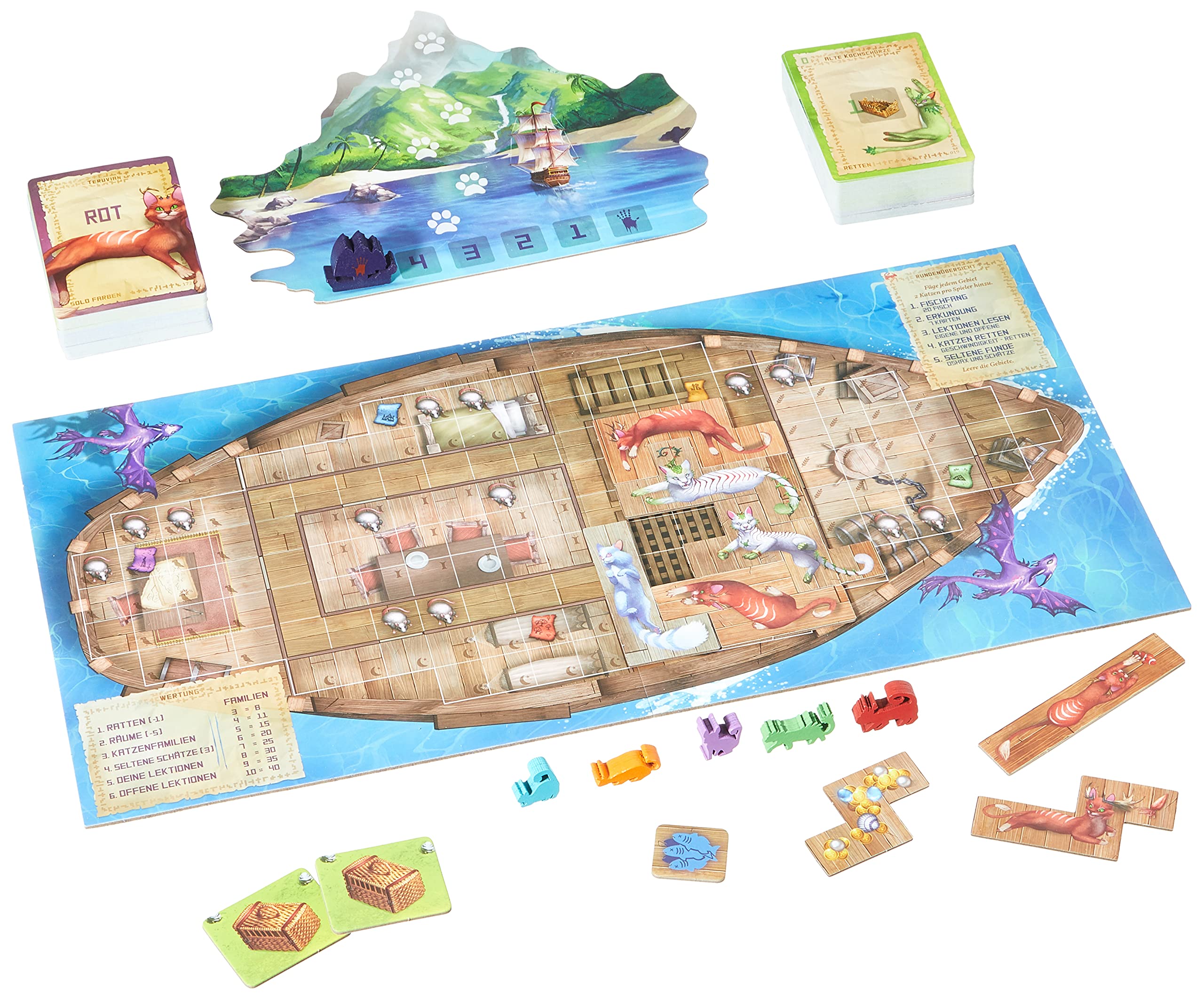 City of Games Isle of Cats polyomino placements show pieces fitting on a boat