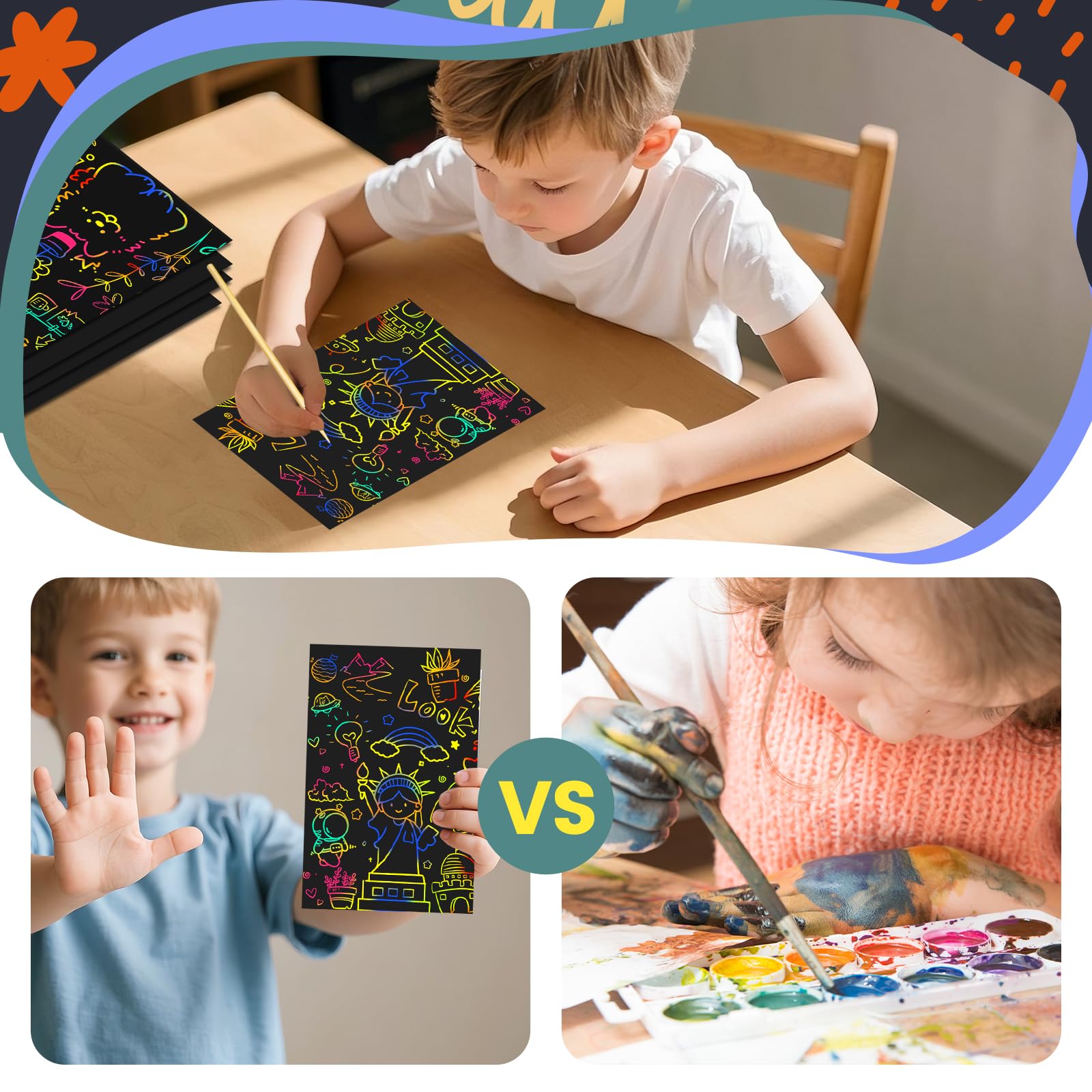 Cityrosy scratch art kit for birthday party games and activities