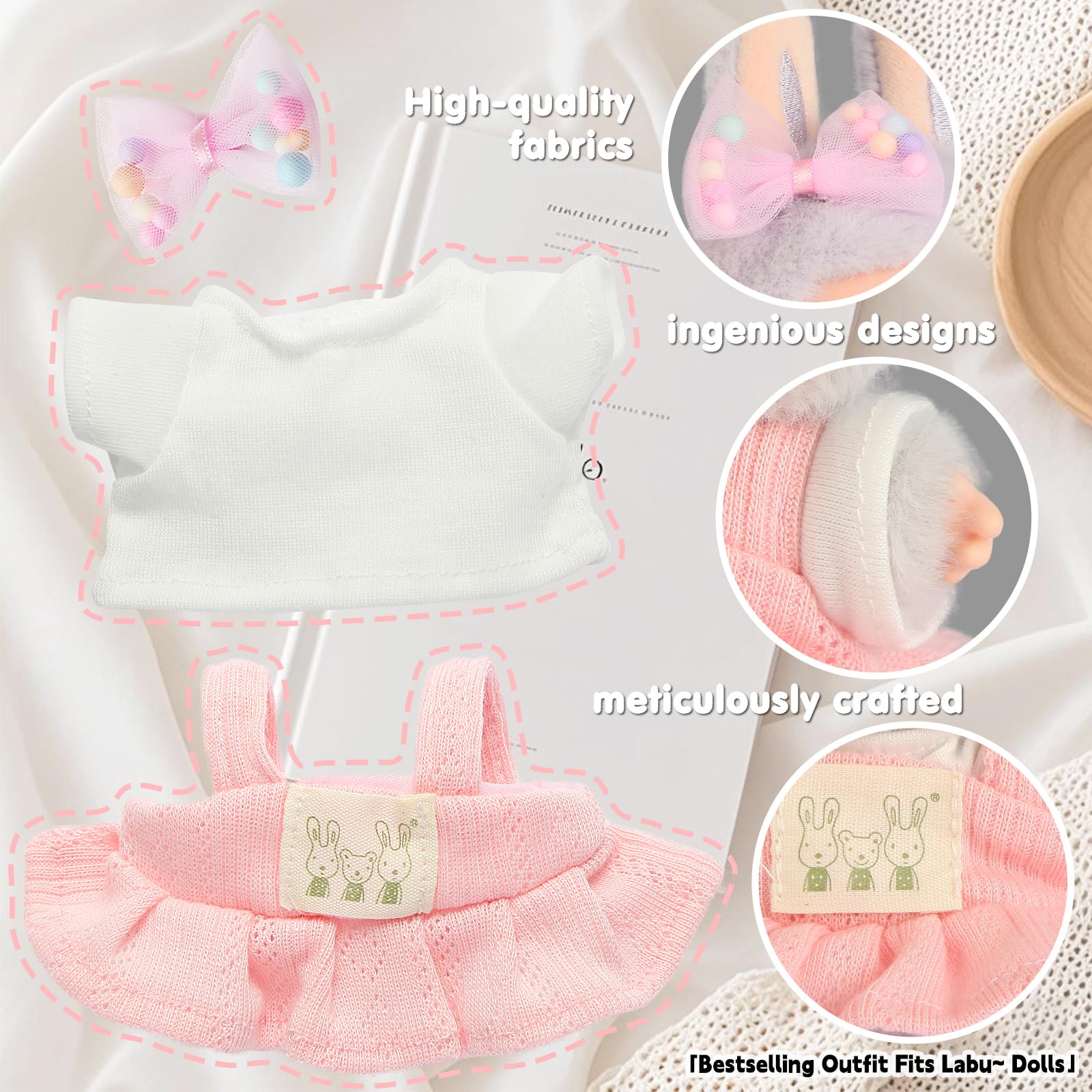 Ciunura Labubu white top and bow emphasize soft textures and easy wear