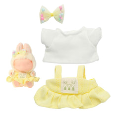 Ciunura Labubu yellow skirt set showcases sunny style ideal for display or play