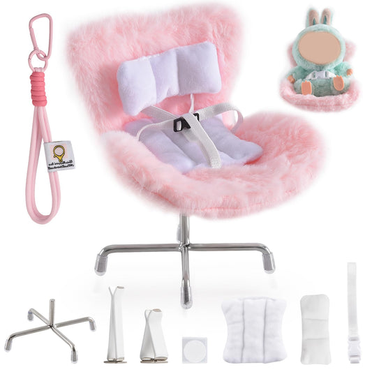 Ciunura doll seat front view with clear acrylic base and plush cushion for 17cm dolls