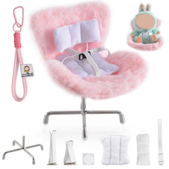 Ciunura doll seat front view with clear acrylic base and plush cushion for 17cm dolls