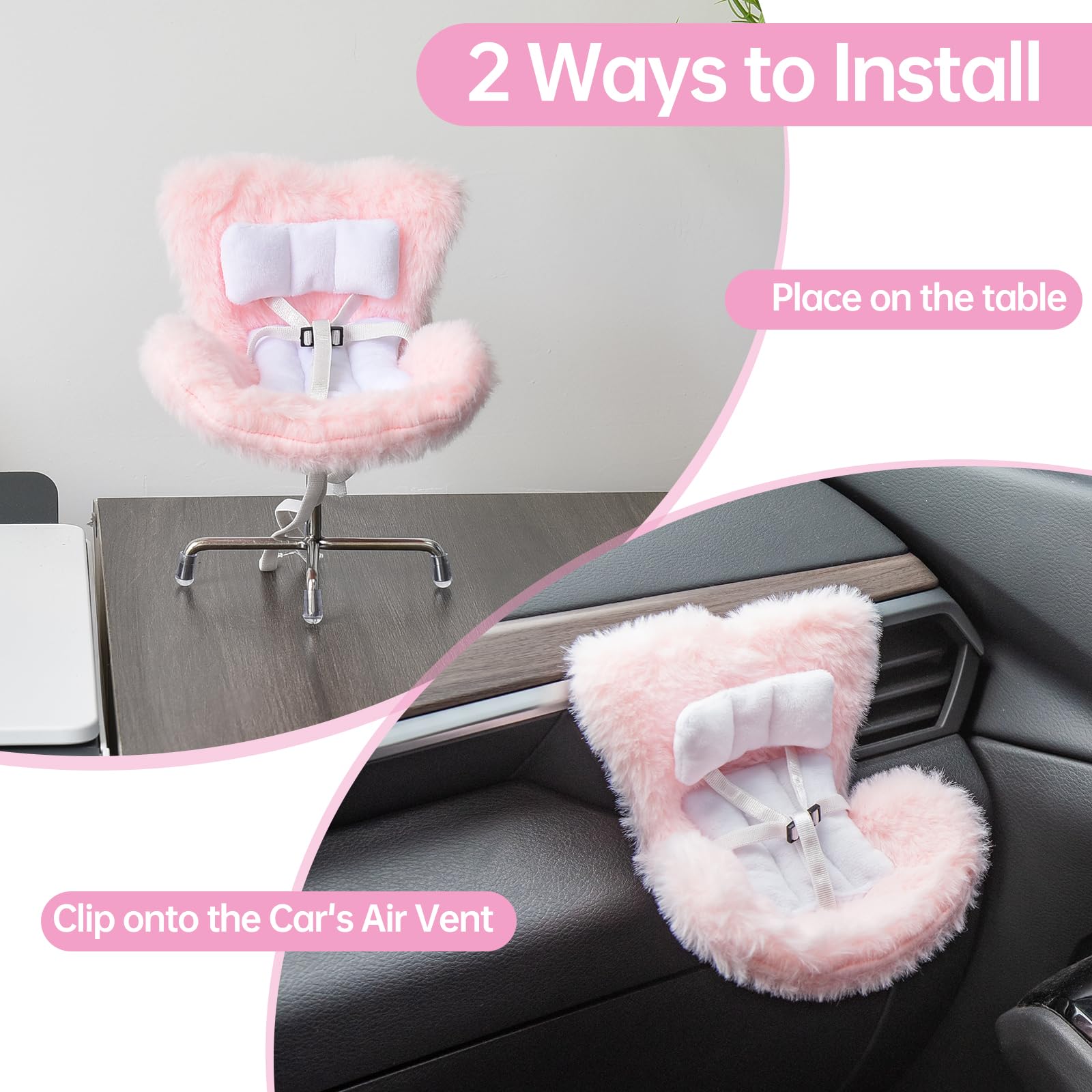 Ciunura doll seat plush-cushion close-up highlighting cozy fit for small collectibles