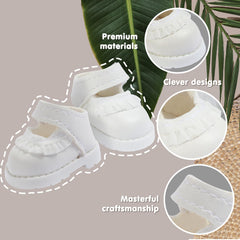 Ciunura doll shoe stitching close-up shows premium craftsmanship.