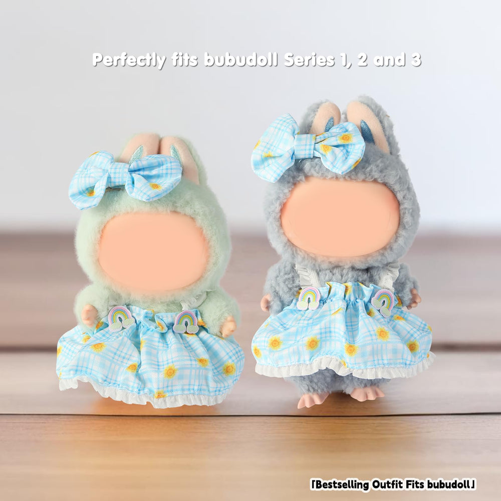Ciunura Labubu blue outfit with bottle and ice-cream charms for play