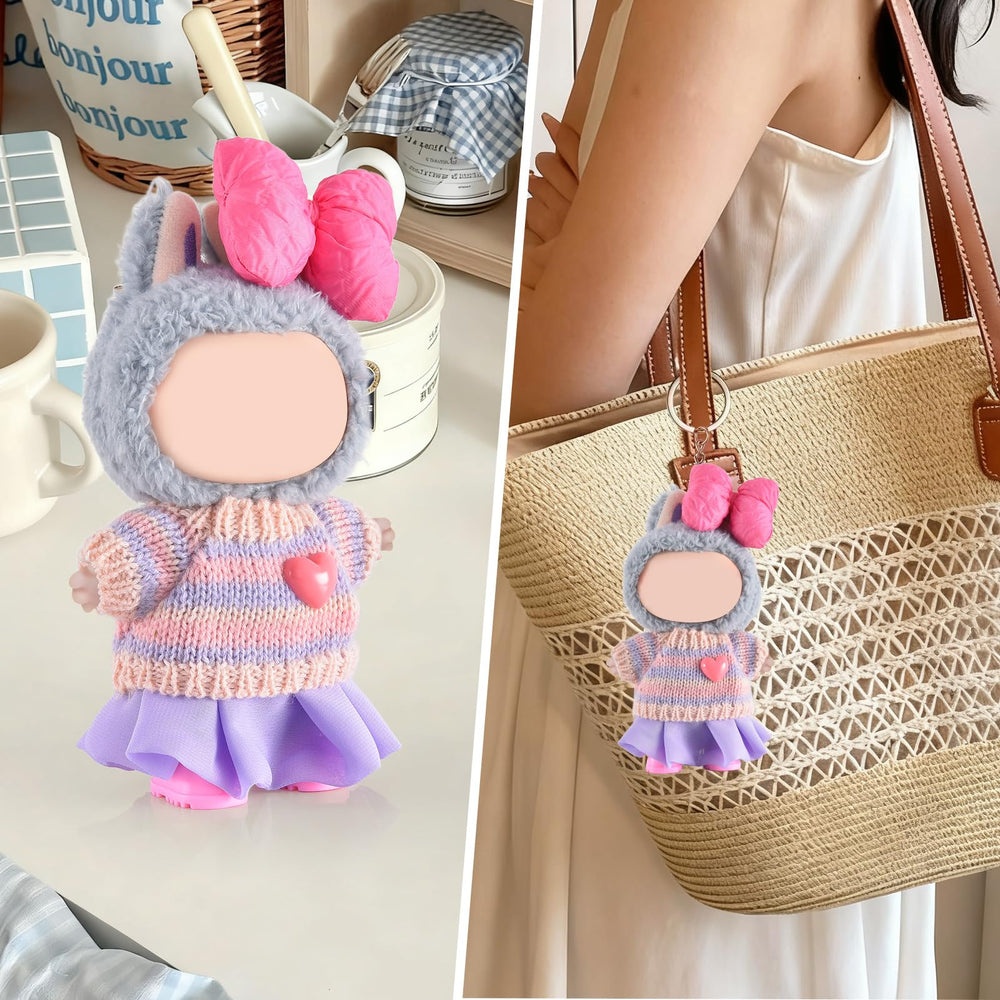 Ciunura Labubu doll clothes stitching, reinforced construction for durability.