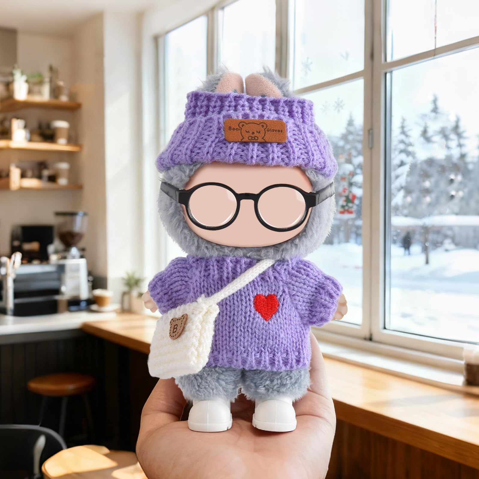 Ciunura Labubu doll small bag in purple for pretend play