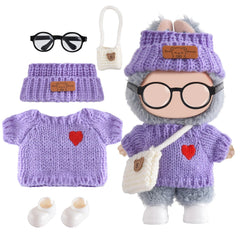 Ciunura Labubu doll sweater in purple for cozy dress-up sessions