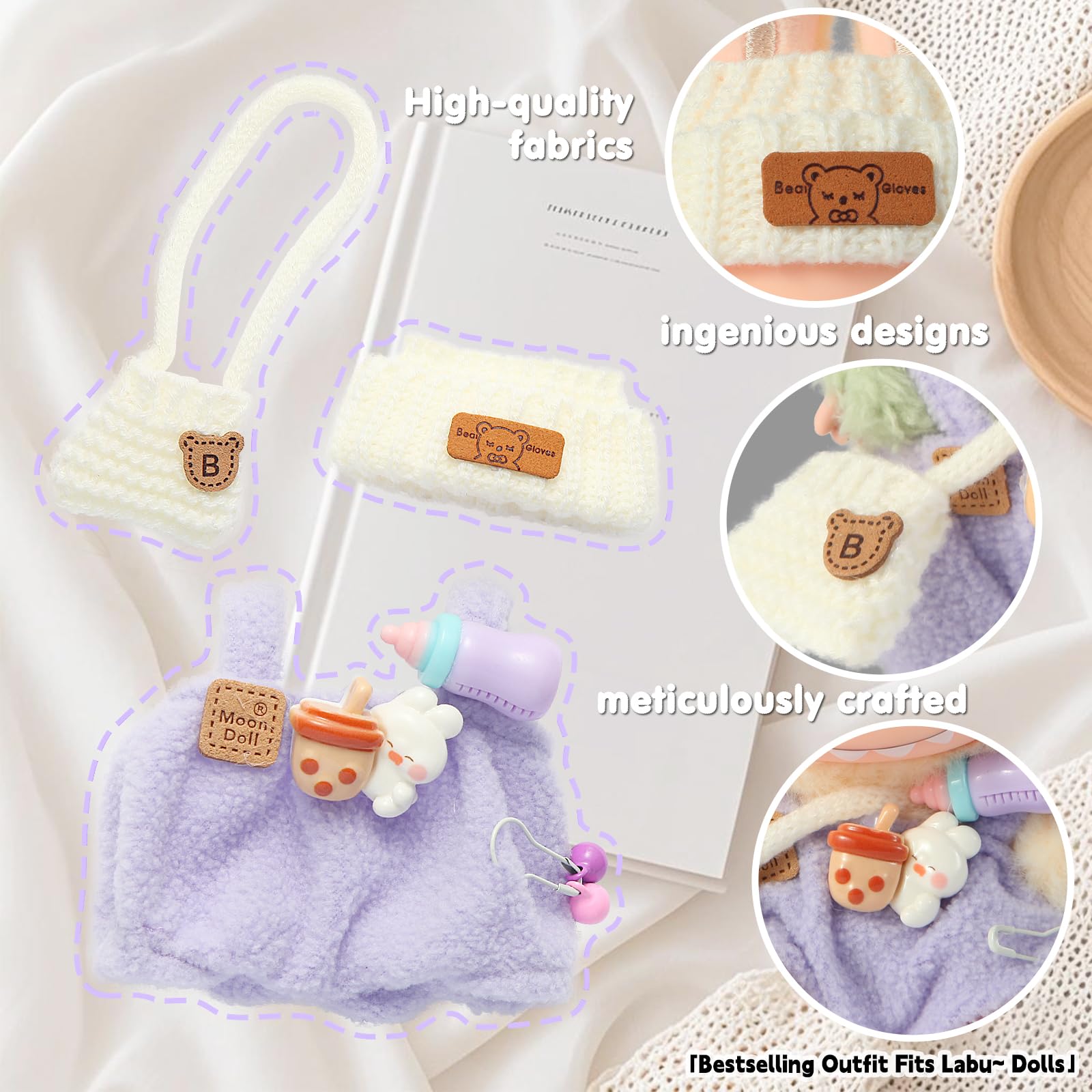 Ciunura pink knit skirt with bunny patches for soft, cute dressing sessions.