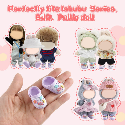 Ciunura Lububu clog shoes with purple interior for dolls