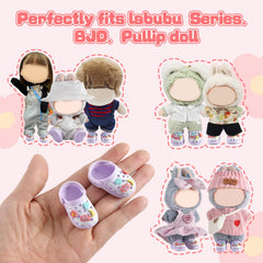 Ciunura Lububu clog shoes with purple interior for dolls