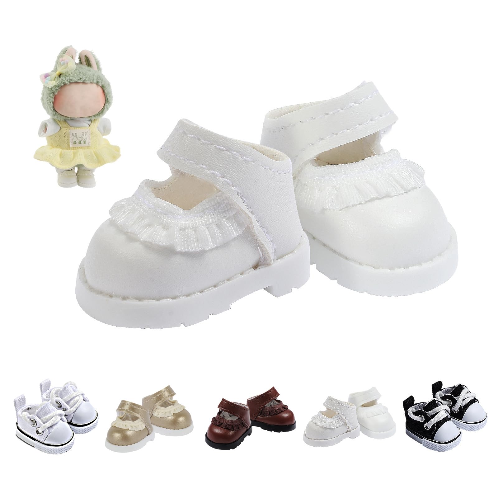 Ciunura premium Lububu shoes, 15cm, white leather, snug fit.