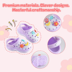Two-tone oil painting texture on Ciunura Lububu doll clogs