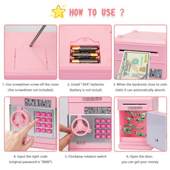 civan piggy bank pink kids learn saving discipline with interactive features