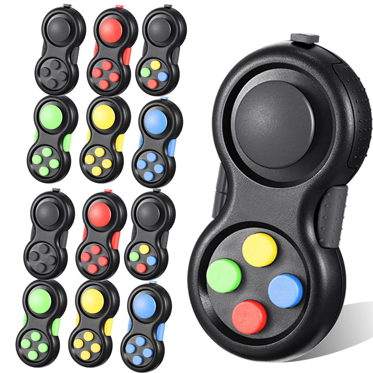 Civaner 12-pcs fidget pad set in vibrant colors for sensory play