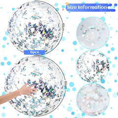 Civaner 24-inch glitter beach ball sparkles in sun for festival vibes.