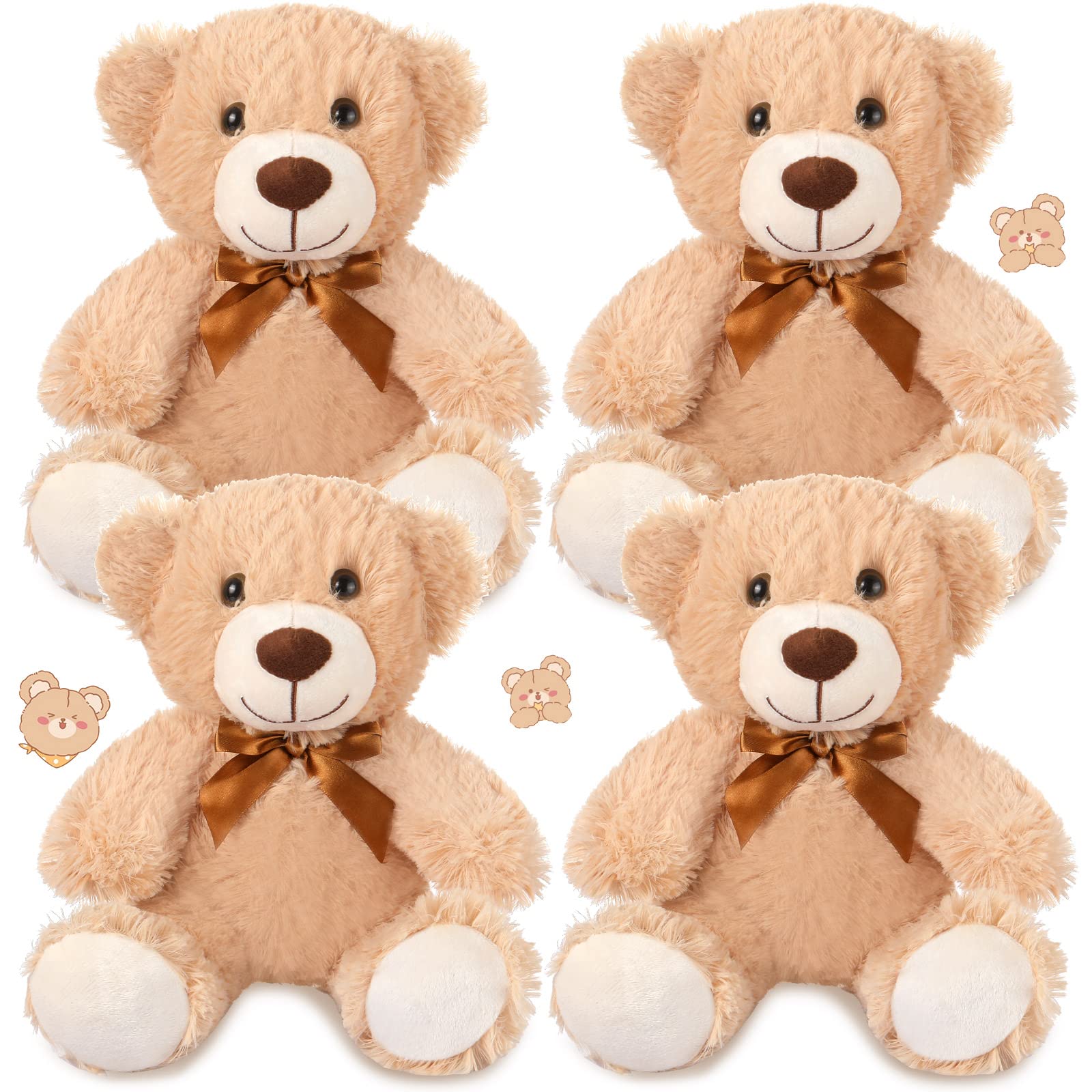 Civaner 4-pack 14-inch teddy bears ready for gifting and cuddling