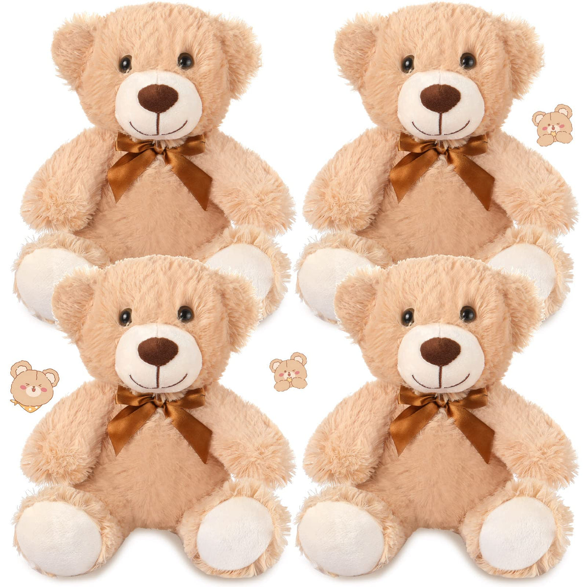Civaner 4-pack 14-inch teddy bears ready for gifting and cuddling