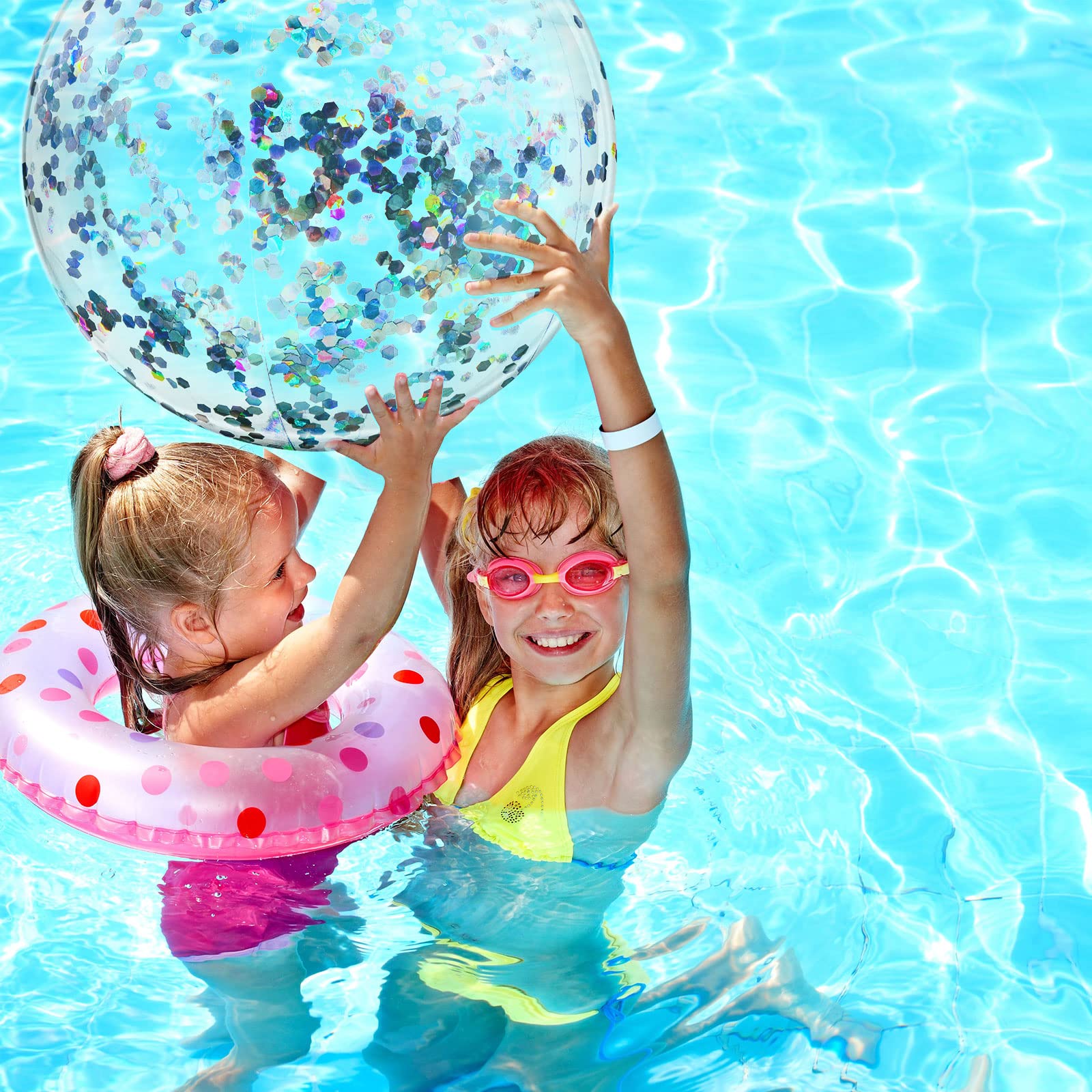 Civaner baby shower or birthday pool fun ball adds bright whimsy.