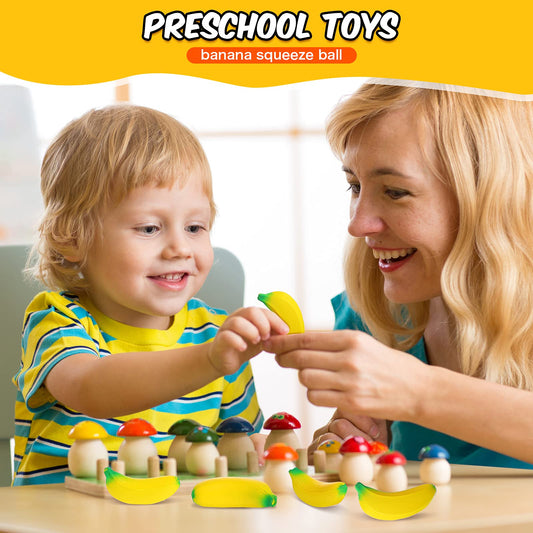 Civaner banana stress toy closeup in hand showing durable PU material