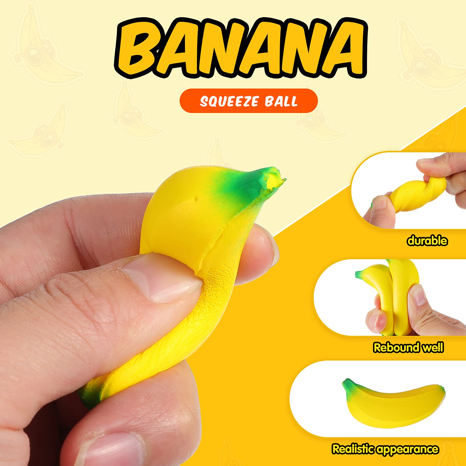 Civaner banana stress toy desk shot for study and work spaces