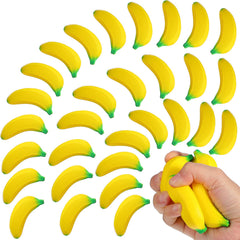 Civaner banana stress toy set closeup; bright yellow fidgets for quick relief