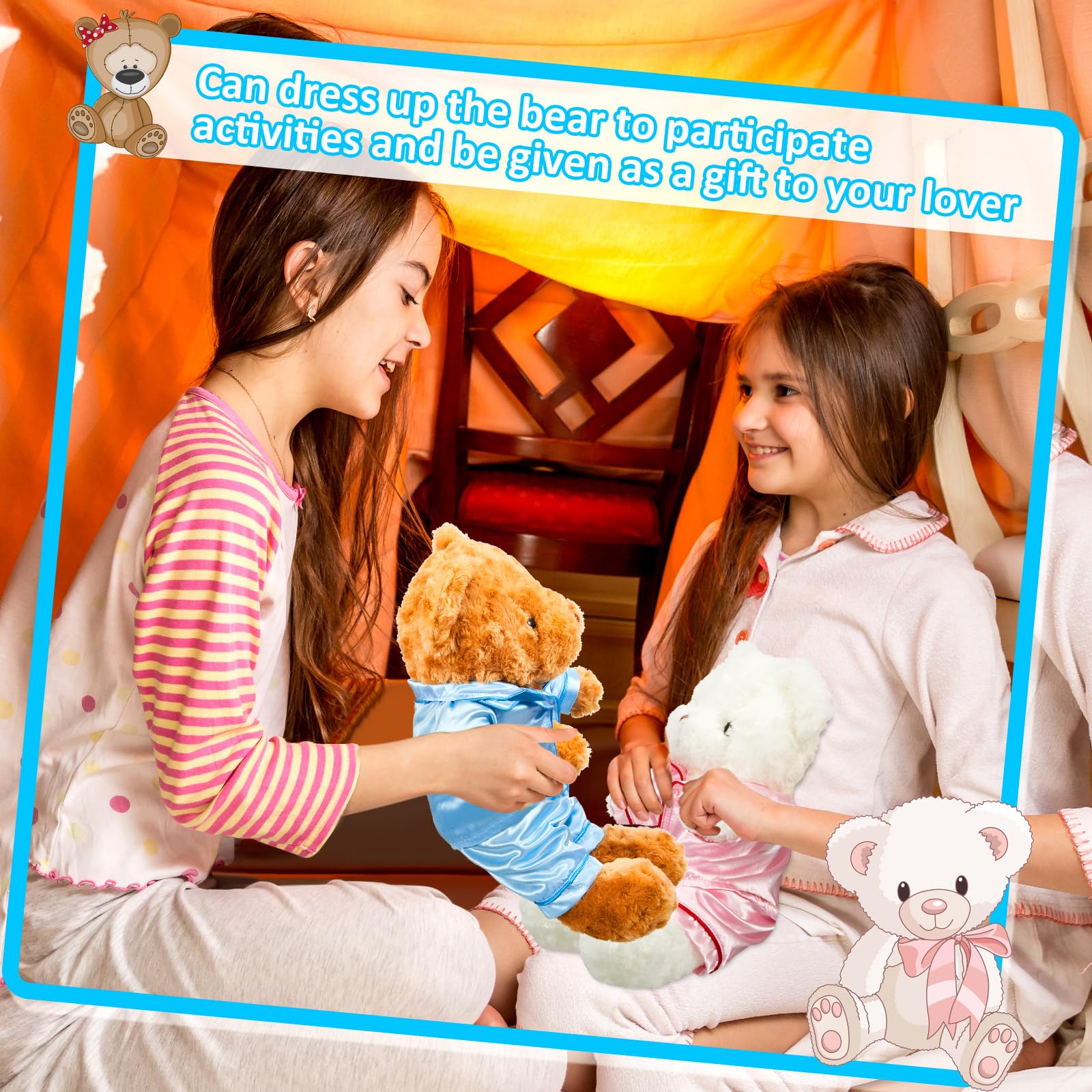 Civaner bear outfit display demonstrates durable, machine-washable fabric