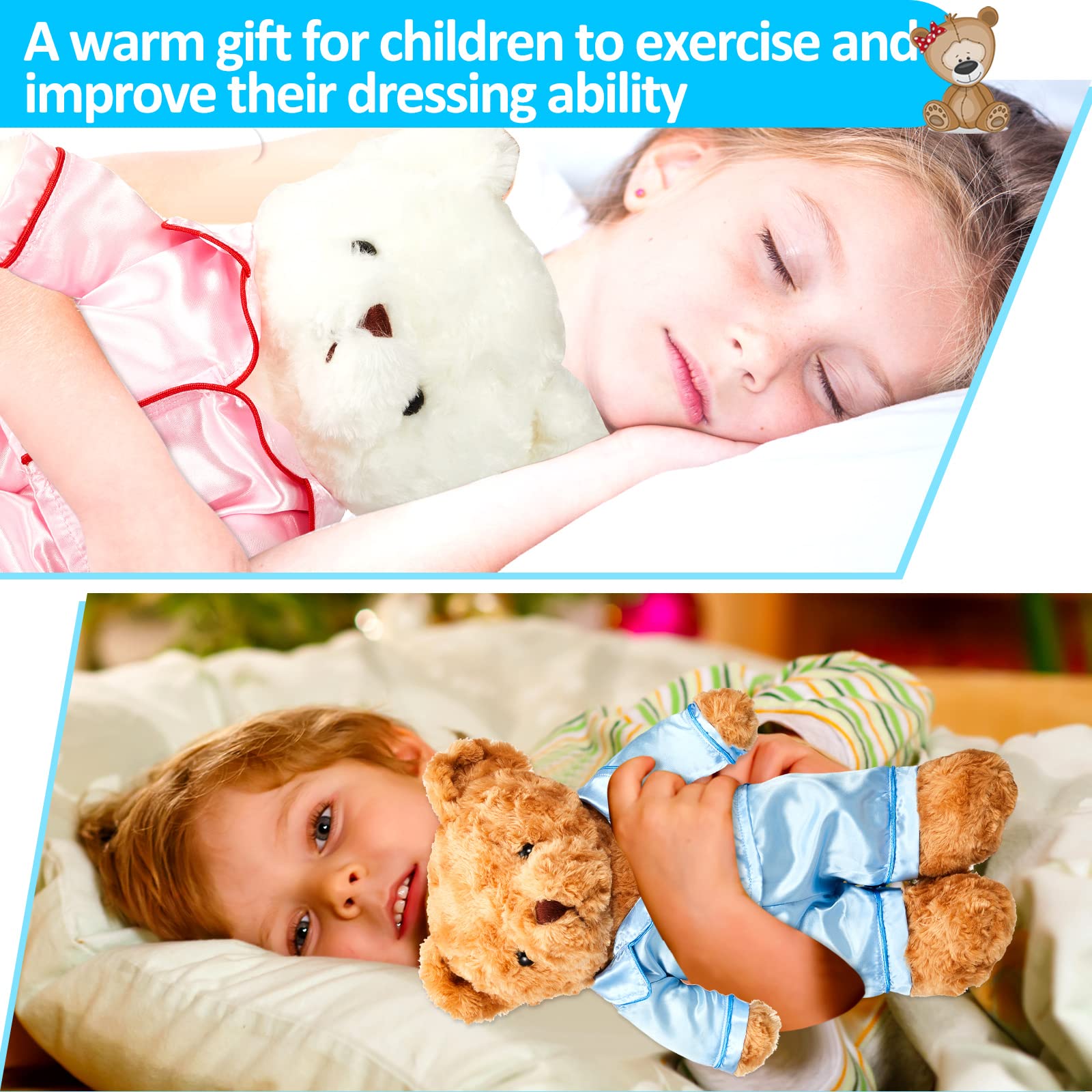 Civaner bear pajamas blue trousers add snug warmth during playtime