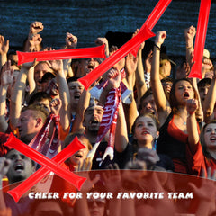 Civaner party scene with red thunder sticks creating festive atmosphere.