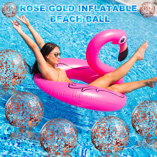 Civaner clear inflatable beach ball confetti adds bright pool party accents