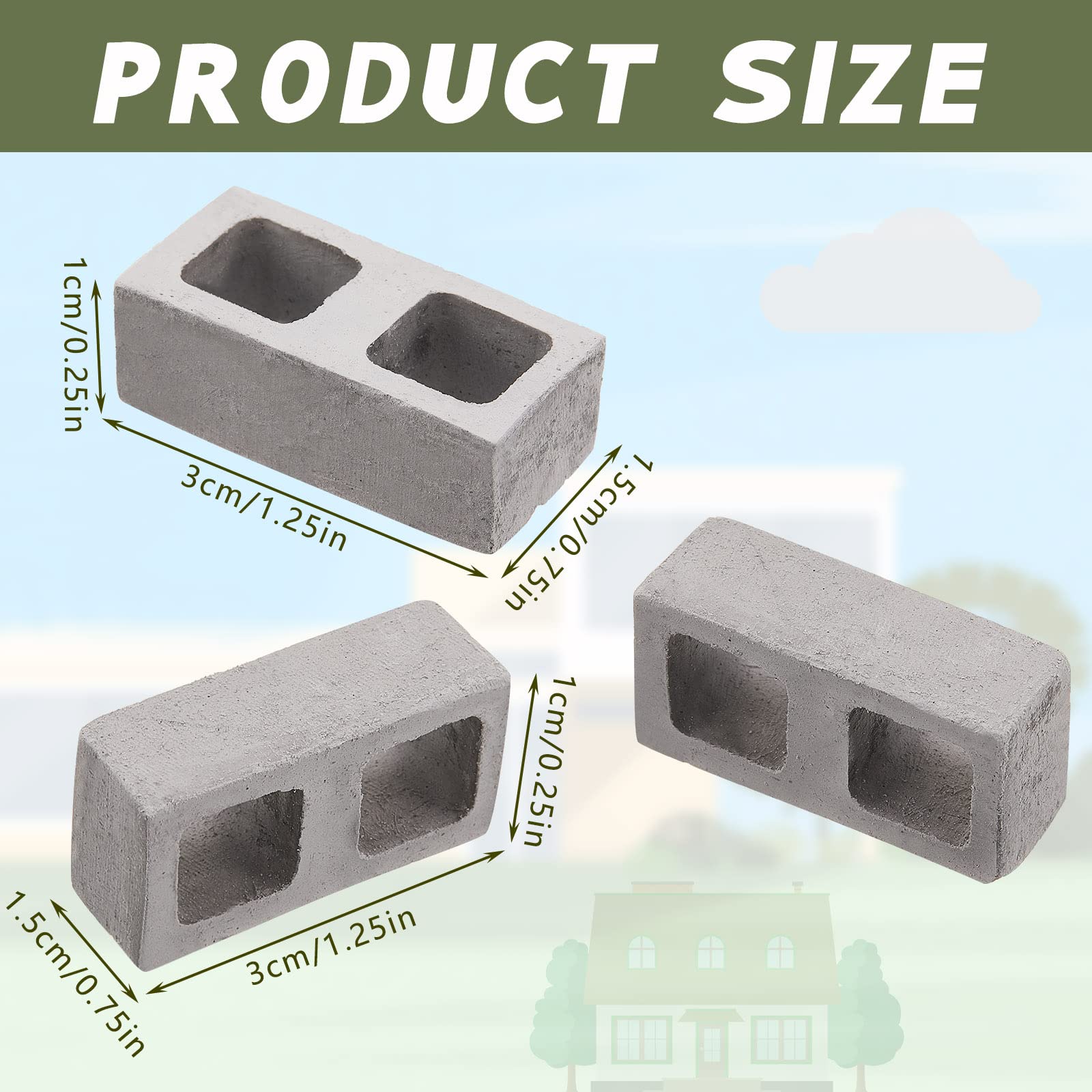 Civaner concrete mini bricks for dollhouse accessories and realism