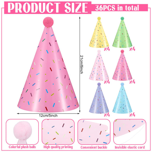 Civaner donut-sprinkles-pattern hats bring lively visuals for celebrations.