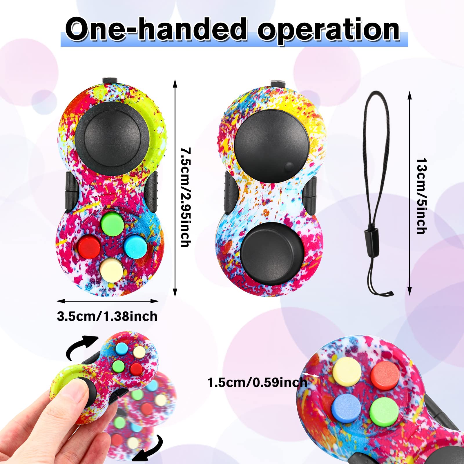 Civaner fidget pad closeup in mixed colors for tactile engagement