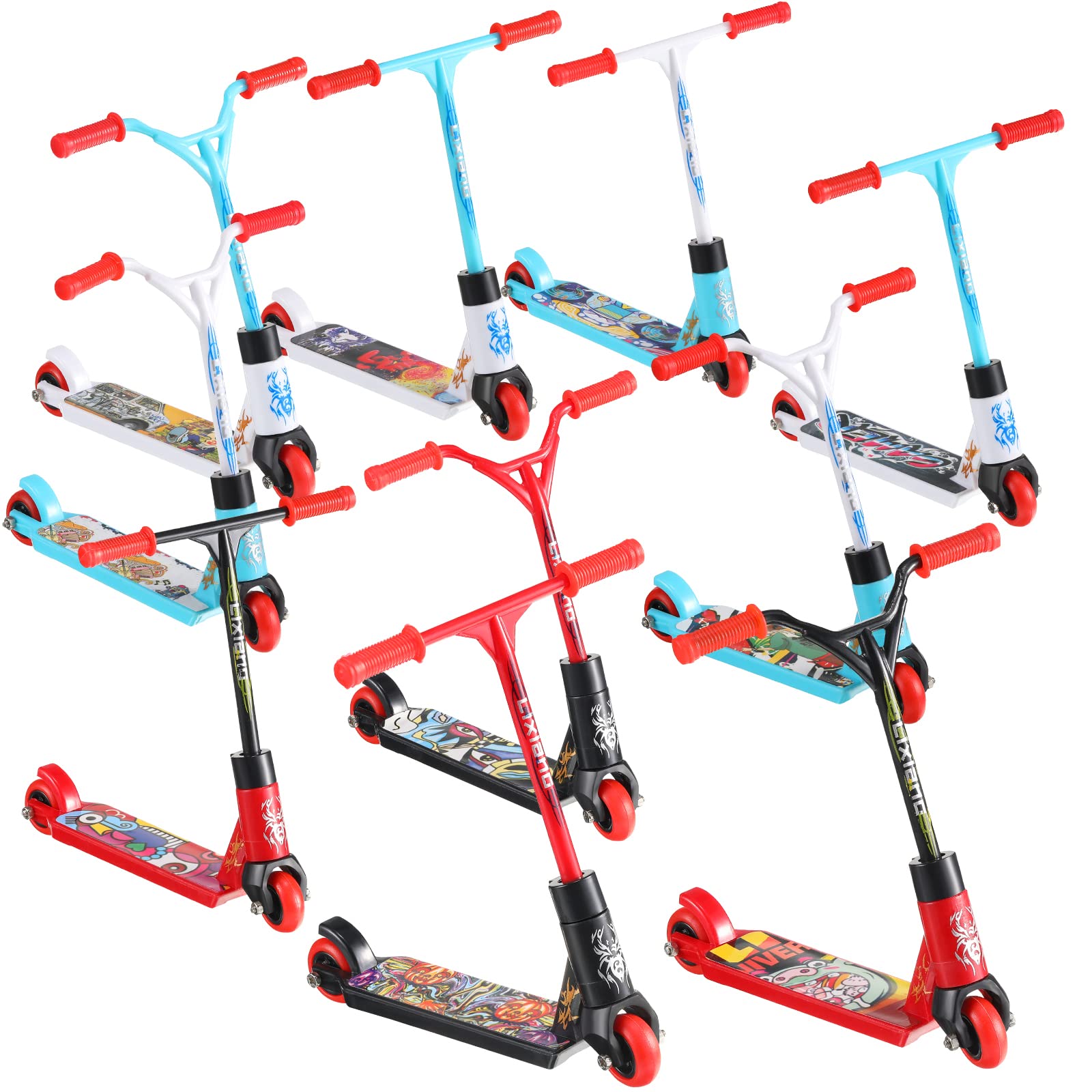 Civaner finger scooter set in black and red with a smooth finish for comfortable play.