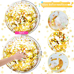 Closeup of Civaner glitter ball showing gold confetti details.