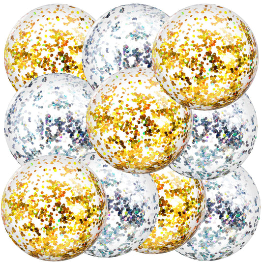 Civaner glitter beach ball 16in in gold adds elegant wedding decor sparkle.