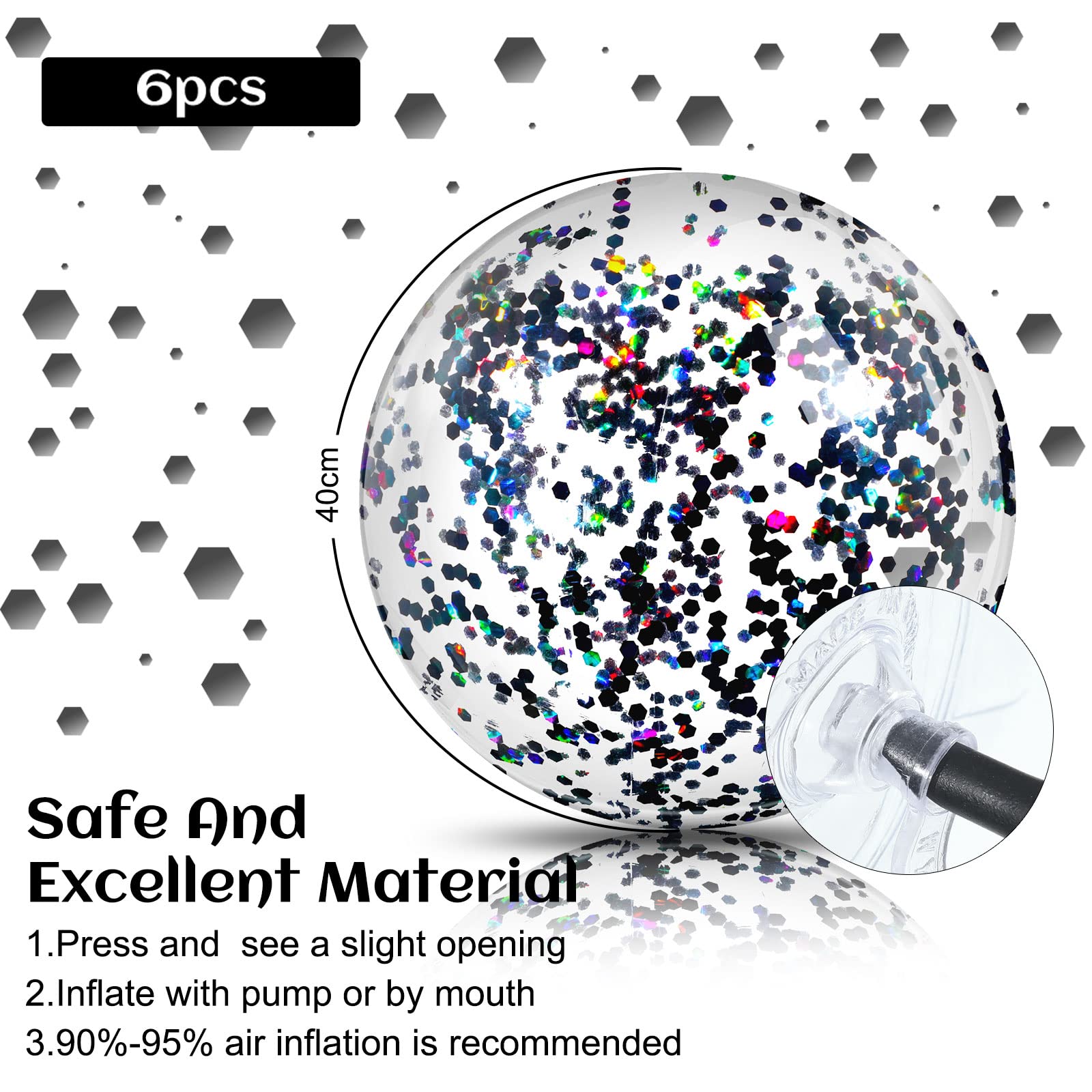 Civaner glitter beach ball 16inch confetti adds sparkle to weddings and parties