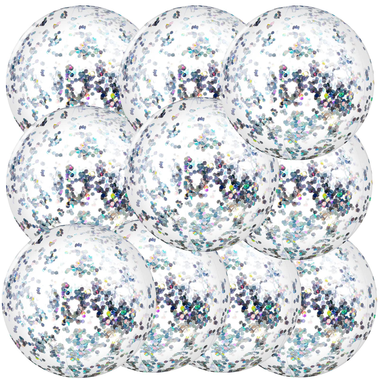 Civaner glitter beach ball 16 inch silver for sunny pool party decor