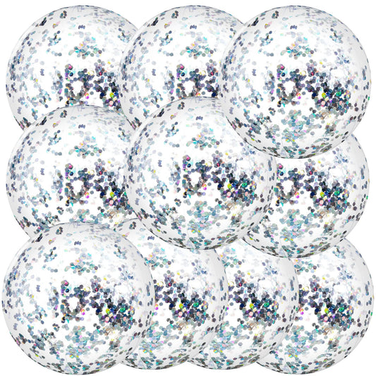 Civaner glitter beach ball 16 inch silver for sunny pool party decor