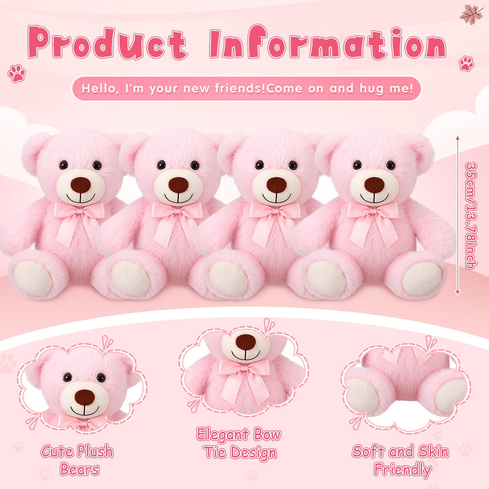 Civaner pink teddy bear close-up showcases soft plush texture.