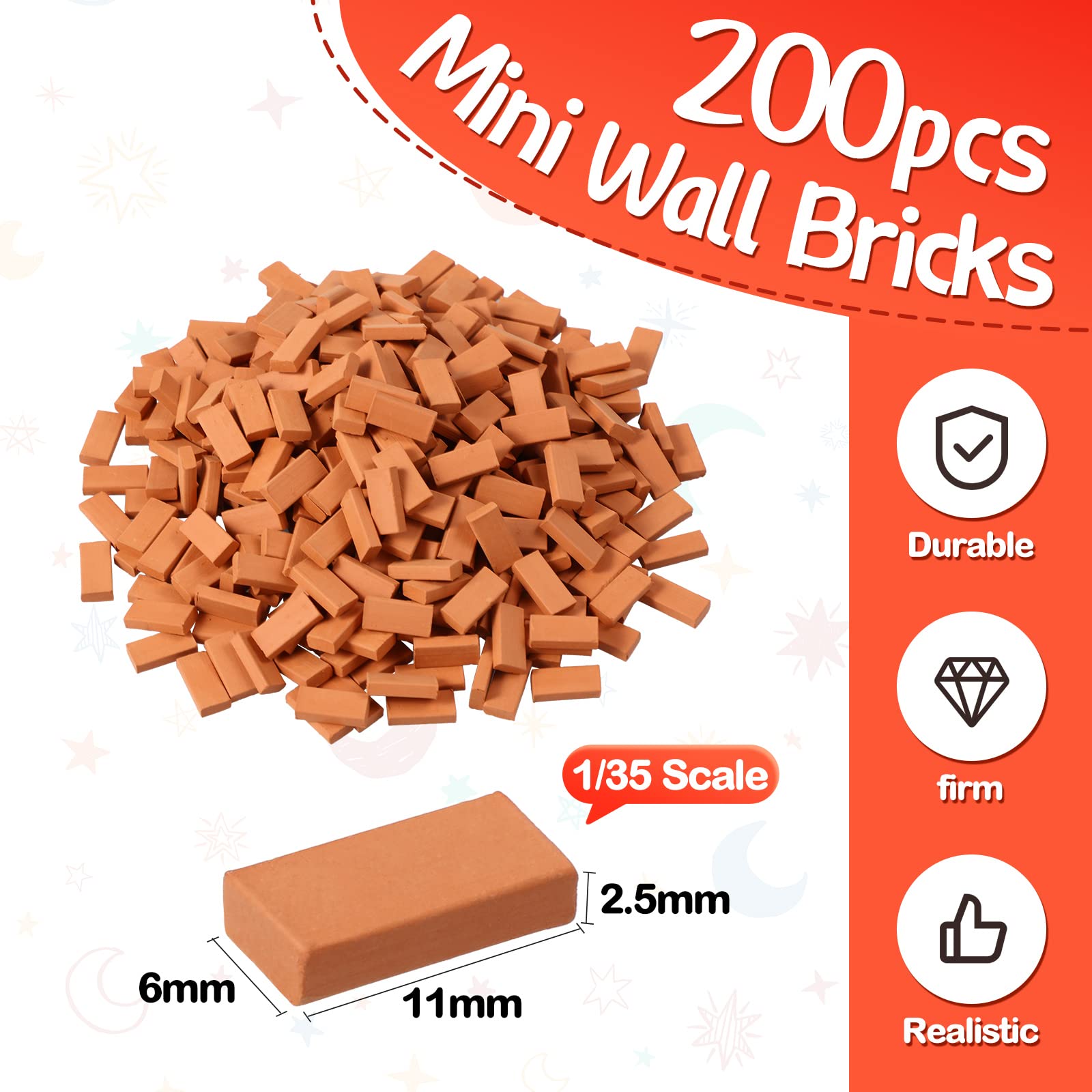 Civaner red mini bricks diorama close-up for realistic scenes.