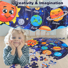 Civaner solar-system floor puzzle educational benefits for curiosity and memory.