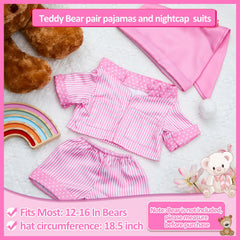 Civaner stripe bear clothes pink pants add cozy styling for 12-16 inch bears