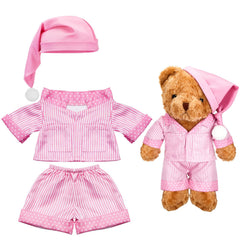 Civaner stripe bear clothes pink shirt to dress plush bear for bedtime play